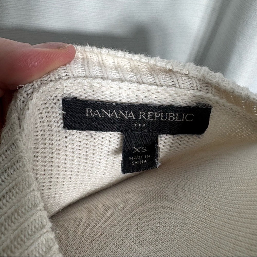 Banana Republic XS Nautical Striped Lace-Up Front Pullover Preppy Coastal Chic - Picture 5 of 6